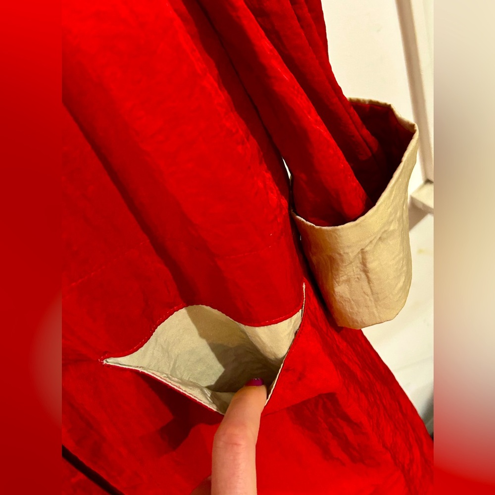 RARE Vintage Avant Garde Lightweight Coat Cherry Red size L - Picture 4 of 8